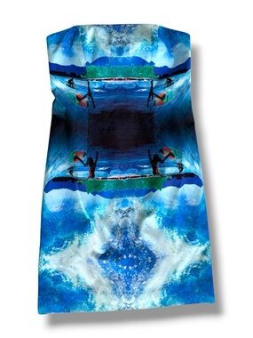 Milly Tropical/Surfer Photo Print Strapless Sheath Size 2